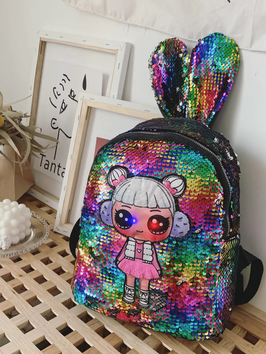 Fashionable Princess Sequin Backpack for Girls