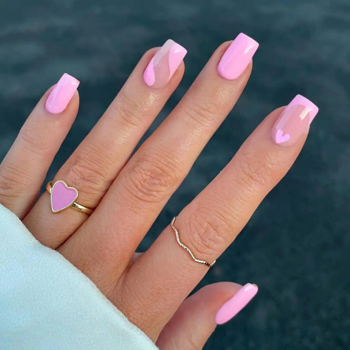 Valentine's Day Press-On Nail Set with Heart Designs
