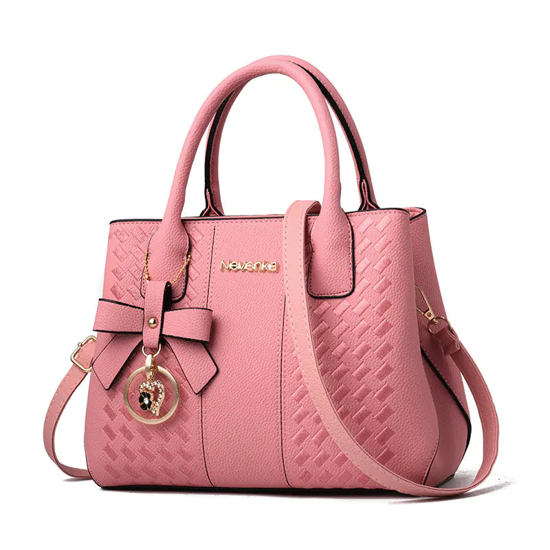 Embroidered Bow Handbag - Casual Shoulder Tote Bag