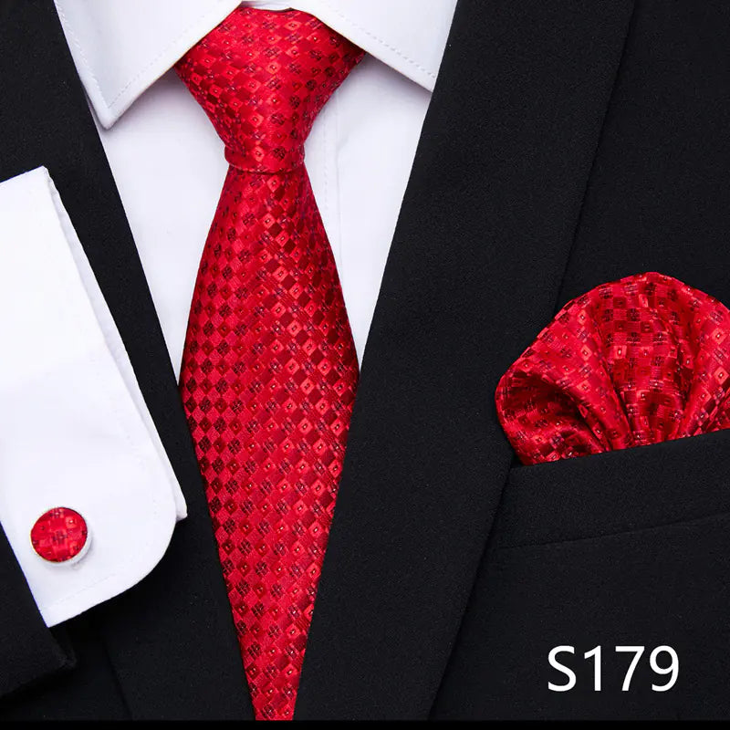 Korean Style Floral Tie and Pocket Square Set for Men