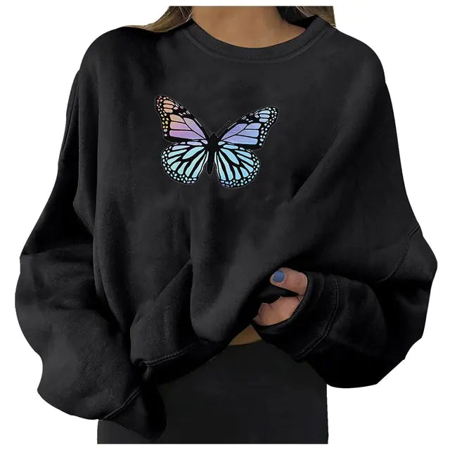 Oversized Women's Hoodie with Urban Alphabet Print
