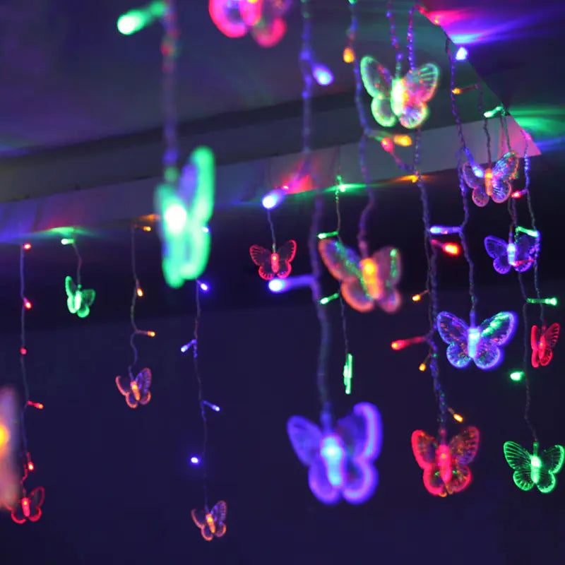 Butterfly Curtain Lights, LED Starry String Decor