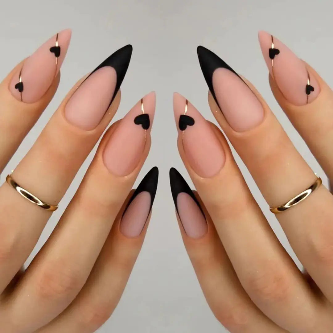 Valentine's Day Press-On Nail Set with Heart Designs