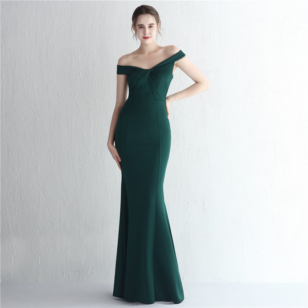 Slim-fit Off-shoulder Long Dress for Women