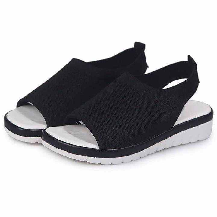 Summer Women's Flyknit Peep-Toe Flats (20-Year Trend)
