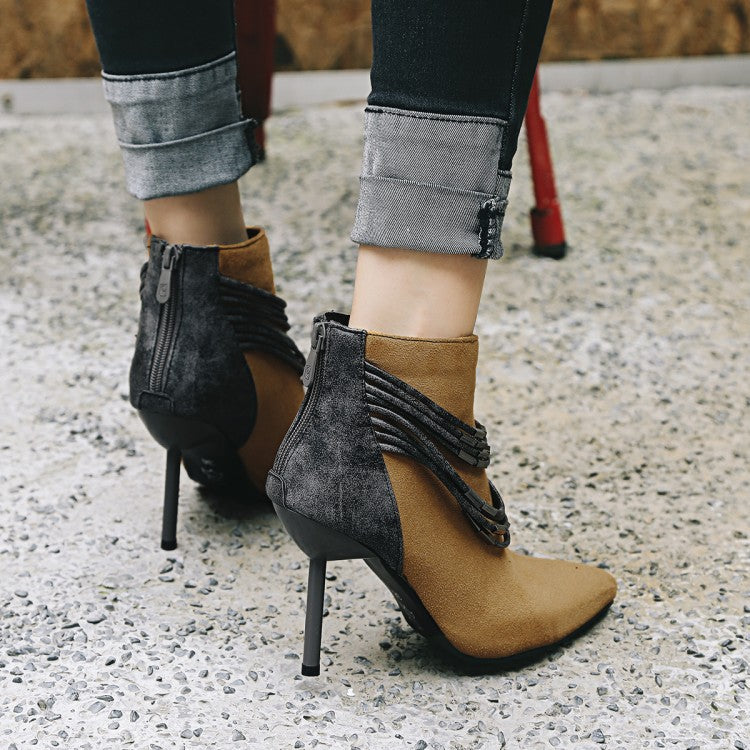 New Simple Design Pointed Toe High Heel Boots