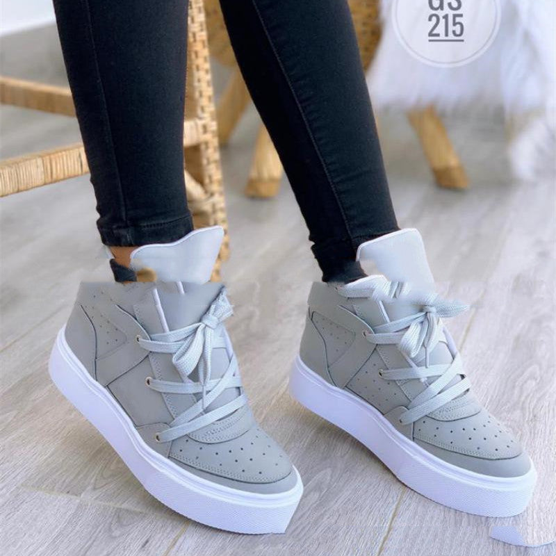 Lace-Up White Breathable Casual Shoes