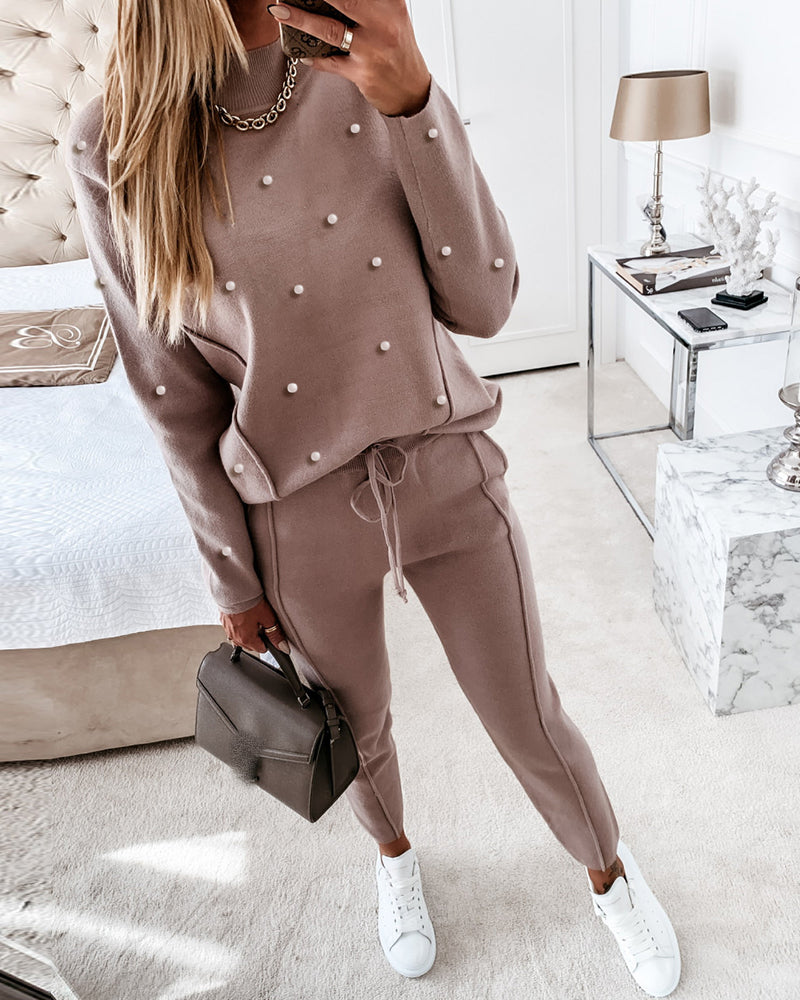 Khaki Love Sequin Casual Suit for Women