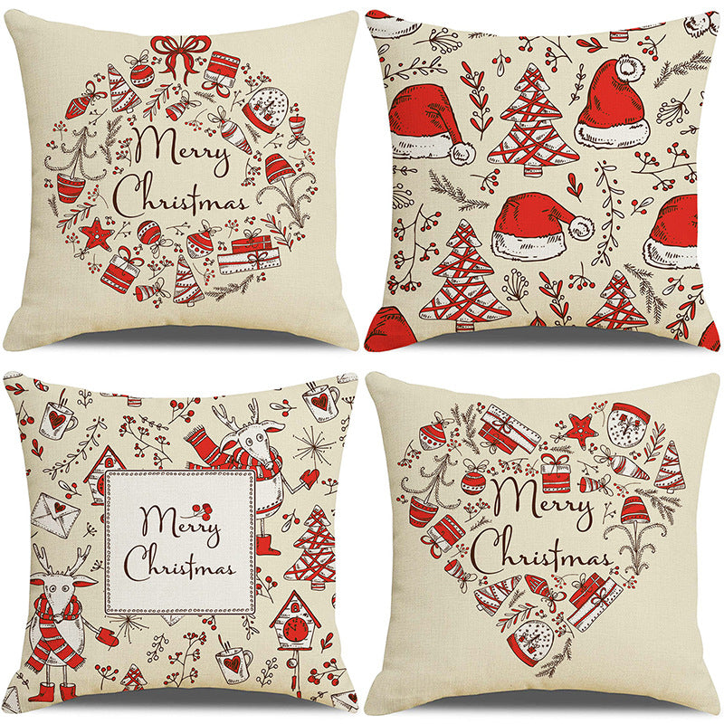 Christmas Pillow Cover Set for Living Room Sofa