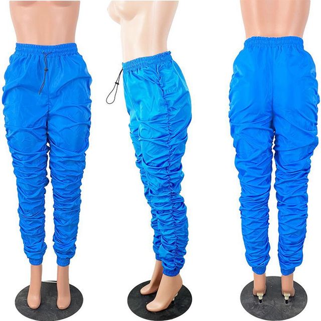 Plus Size High Waist Ruched Cargo Pants for Women