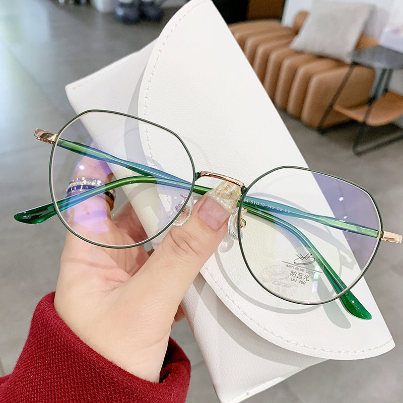 Vintage Anti-Blue Light Glasses for Women, Polygon Frame