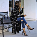 Contrast Color Coat Jacket with Turn Over Collar