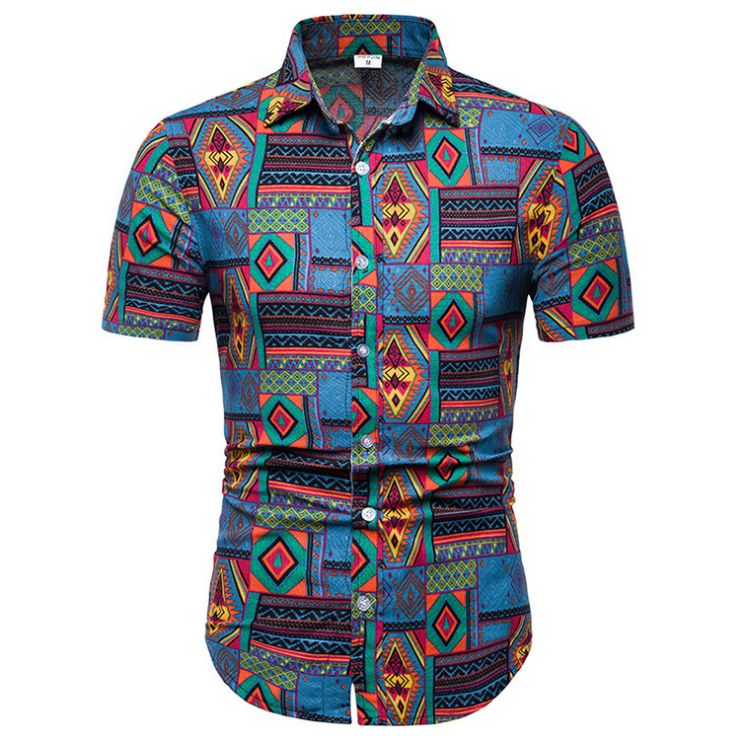 Men's Large Printed Shirt - Summer Casual Fashion Trend
