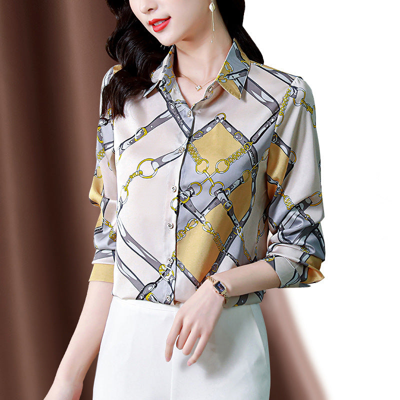 Silk Shirt for Women - Fashionable Printed Blouse 2023