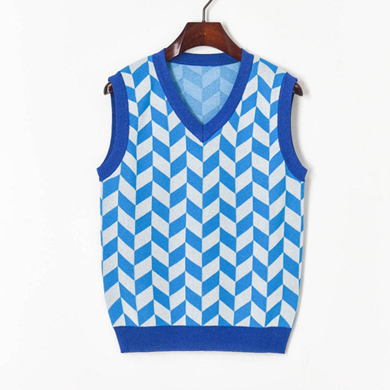 Color Block Knit Tank Top for Women - Sleeveless Pullover