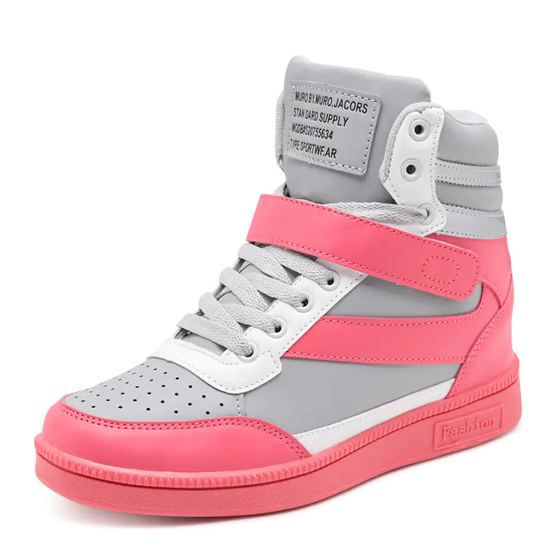 Breathable High Top Black and White Women's Sneakers