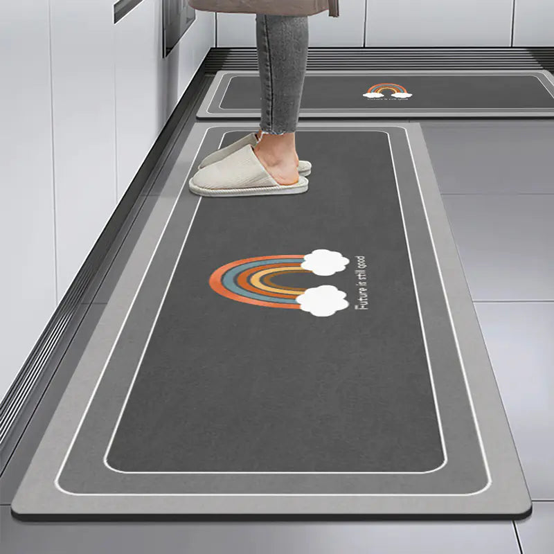 Modern Minimalist Absorbent Kitchen Mat for Home Use