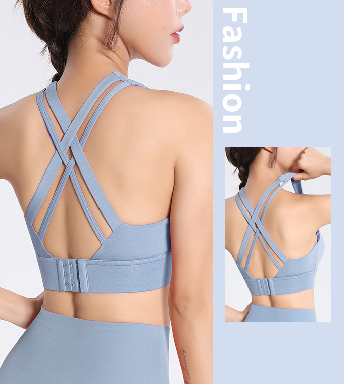 New Women's Nylon Sports Bra for Yoga and Fitness