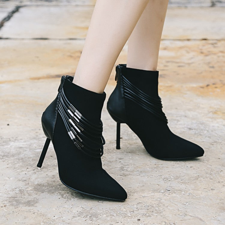 New Simple Design Pointed Toe High Heel Boots