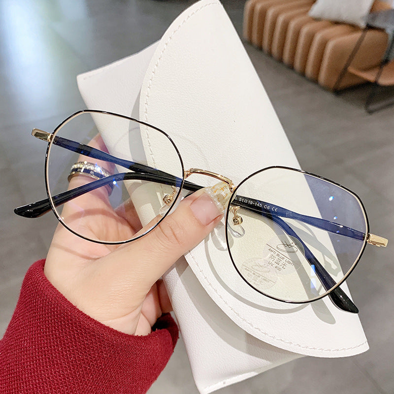 Vintage Anti-Blue Light Glasses for Women, Polygon Frame