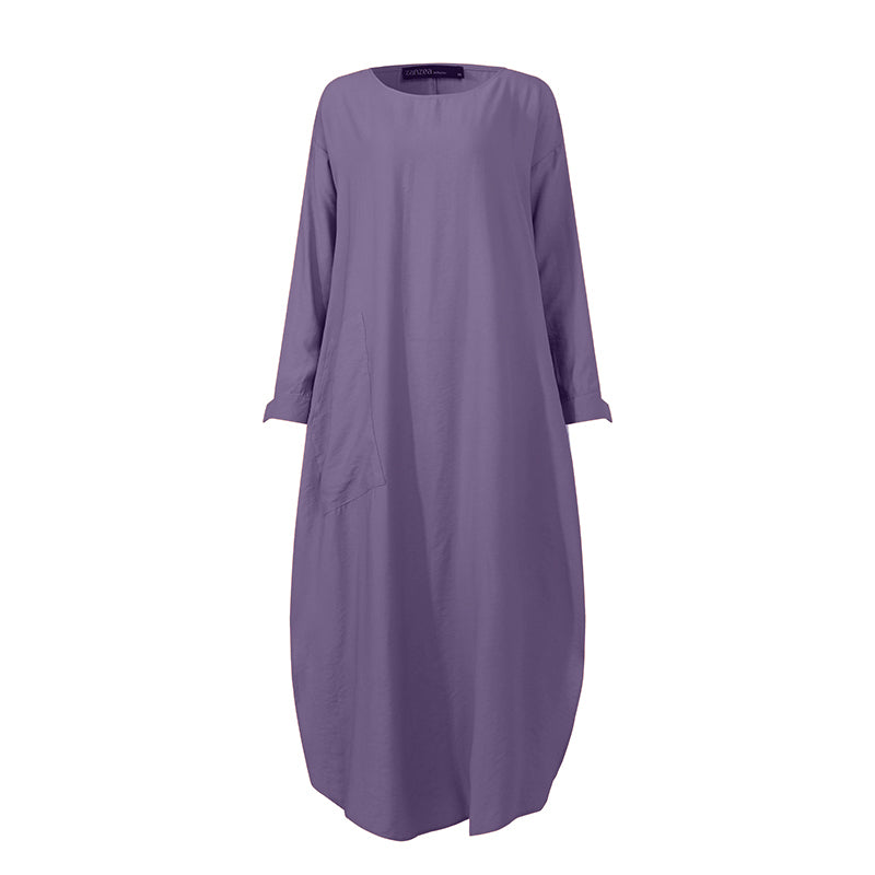 2020 Autumn Casual Loose Long Sleeve Shirt Dress