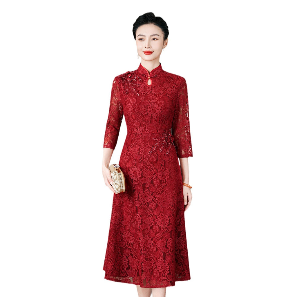 Shenzhen Brand Lace Dress for Stylish Moms 2024