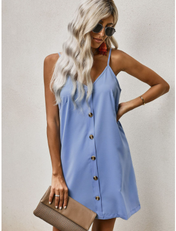 Summer Sleeveless Solid Color Dress - European & American Style