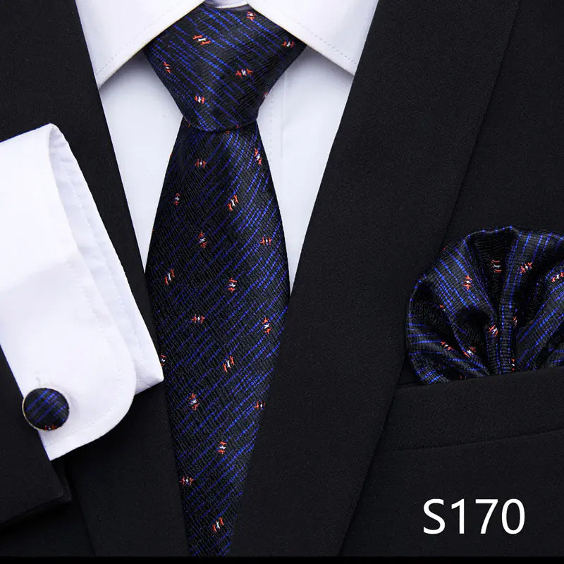 Korean Style Floral Tie and Pocket Square Set for Men
