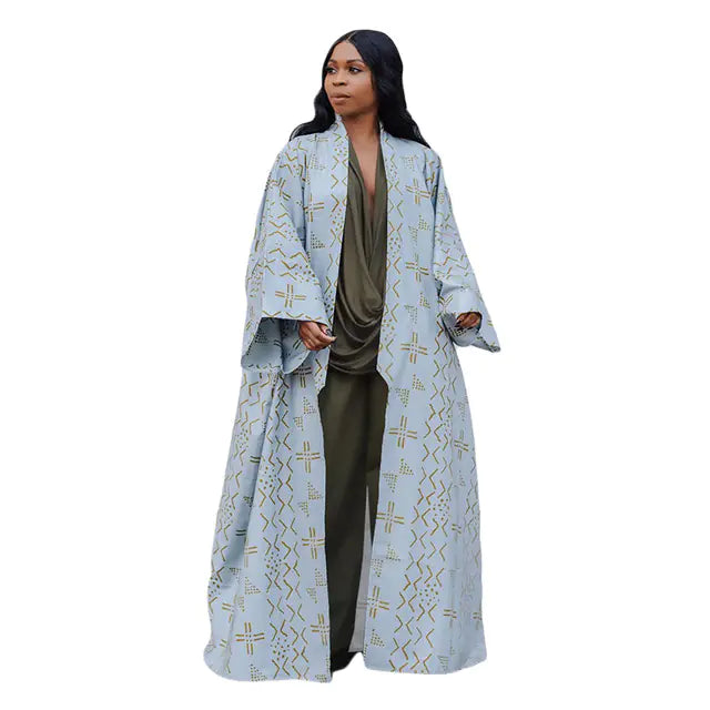 Winter Trench Full Sleeve Print Windbreaker Coat for Women