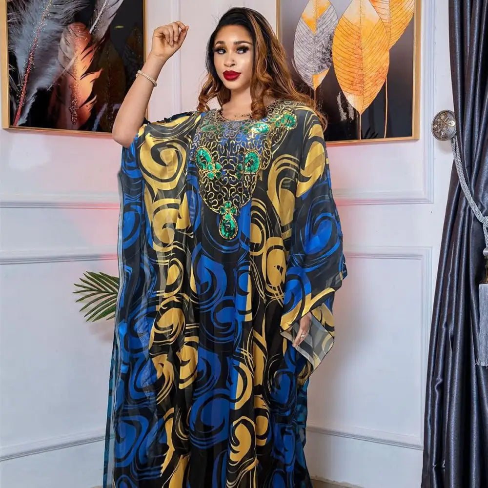Women's Fashion Printed Robe Dress