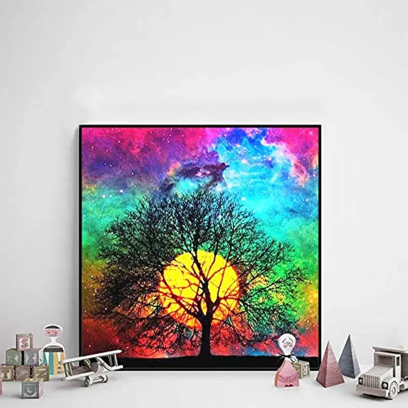 5D Diamond Painting Kit, Sun Tree Canvas Art (30x30cm)