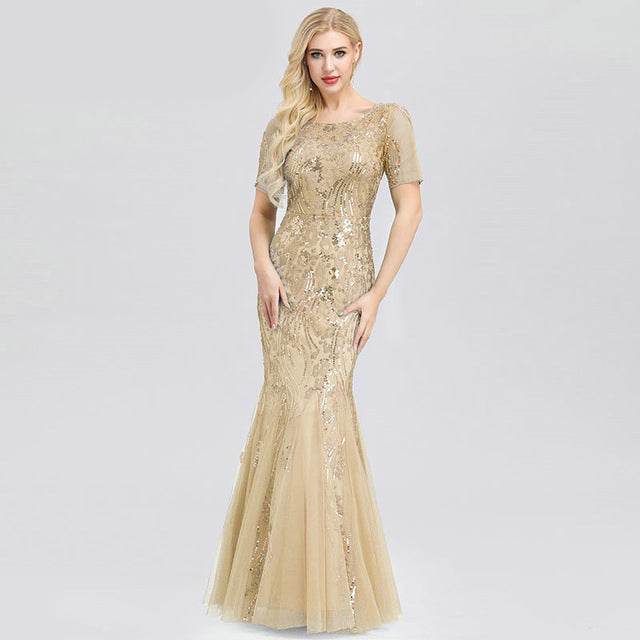 2020 New Queen Style Fishtail Evening Dress for Women