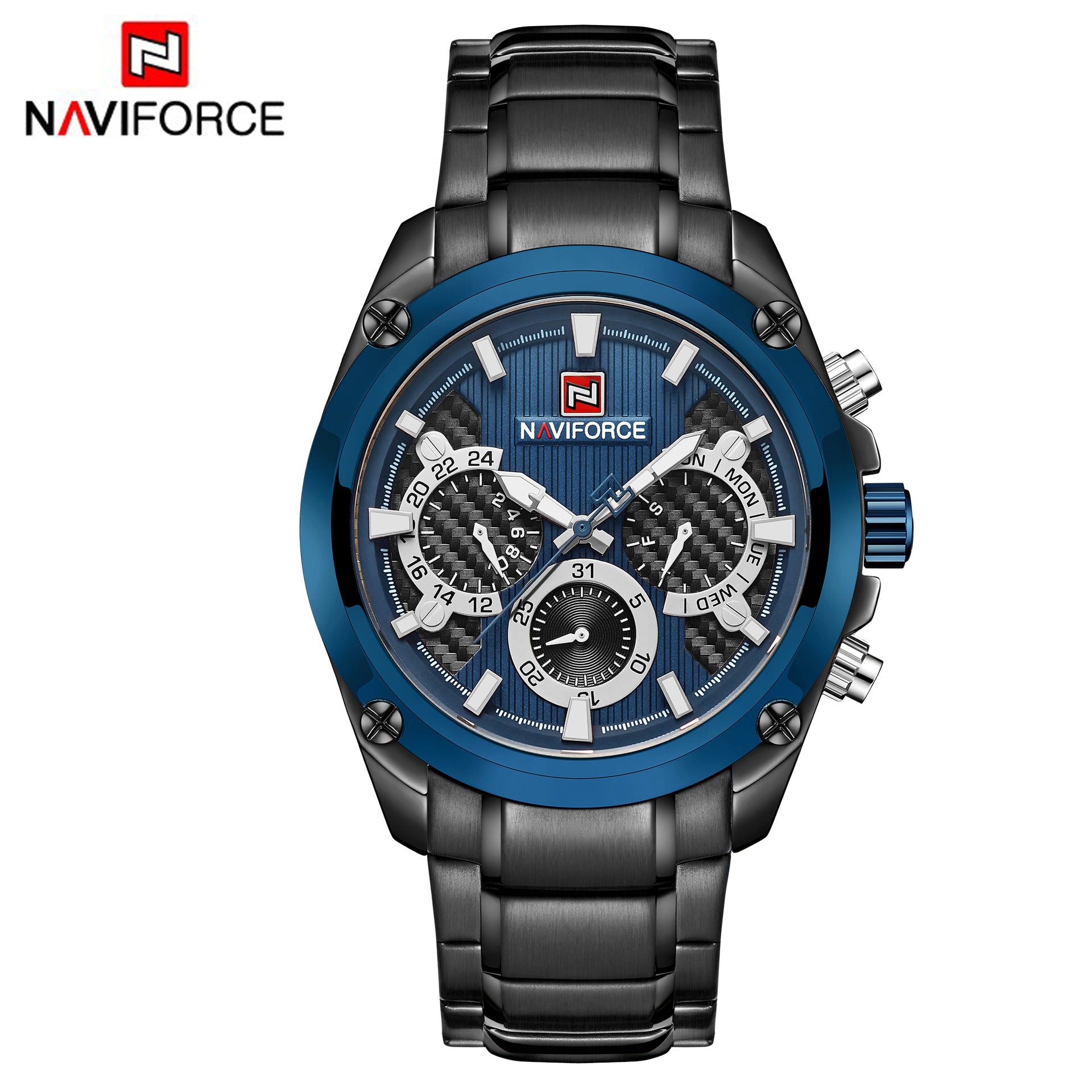NAVIFORCE Men's Steel Band Watch for Sports & Business
