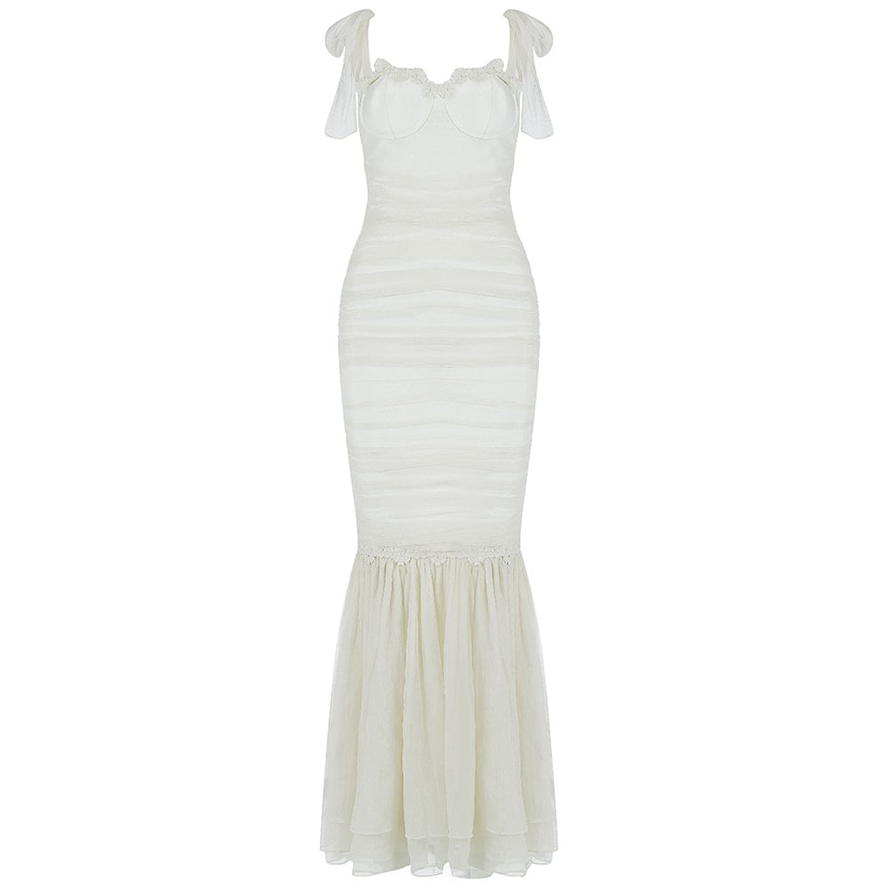 Shiying Early Spring Pleated Lace Love Dress