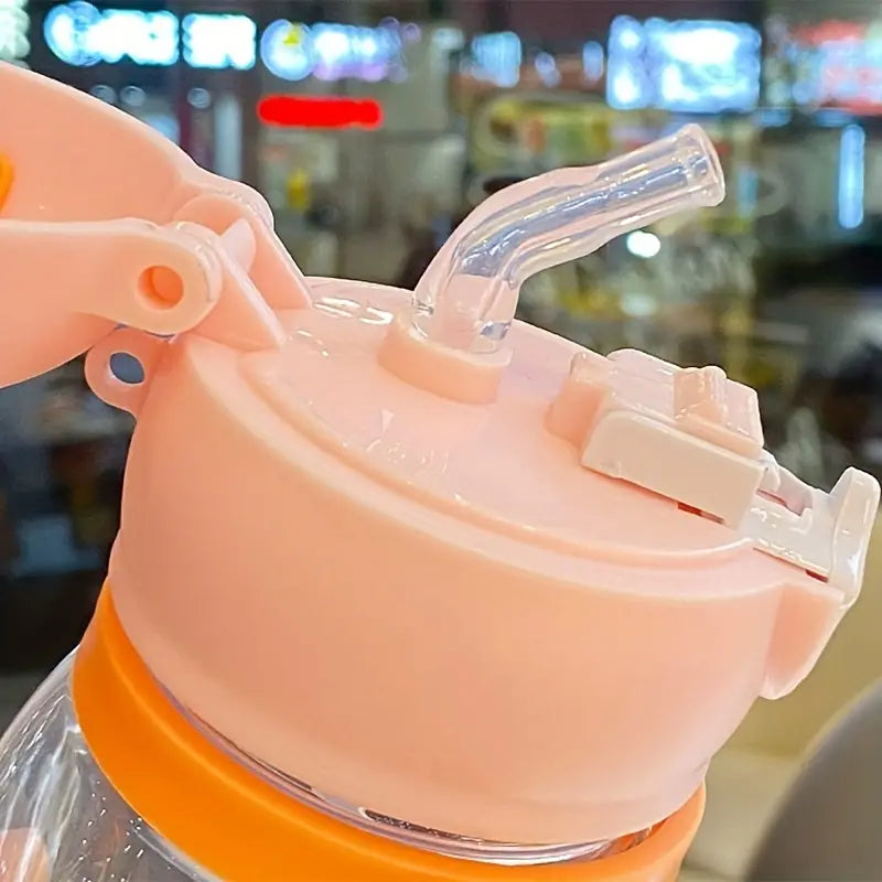 Cute Cartoon Antler Water Bottle 600ml with Strap