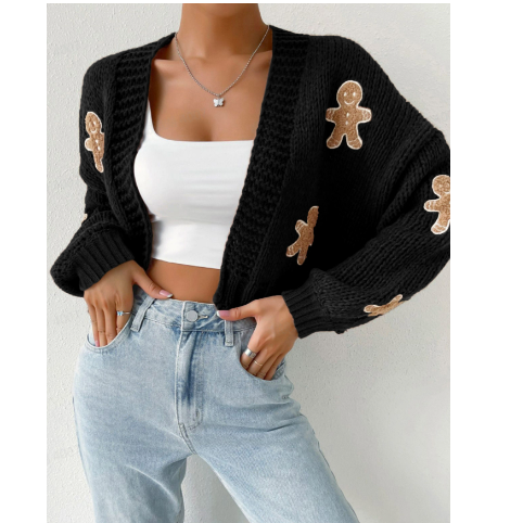Gingerbread Pattern Cardigan for Women (One Piece)