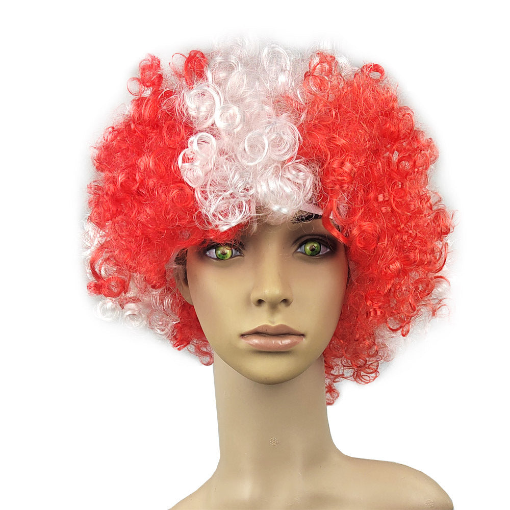 European Cup World Cup Flag Color Wig for Parties