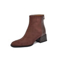 Vintage Style Chunky Heeled Ankle Boots for Women