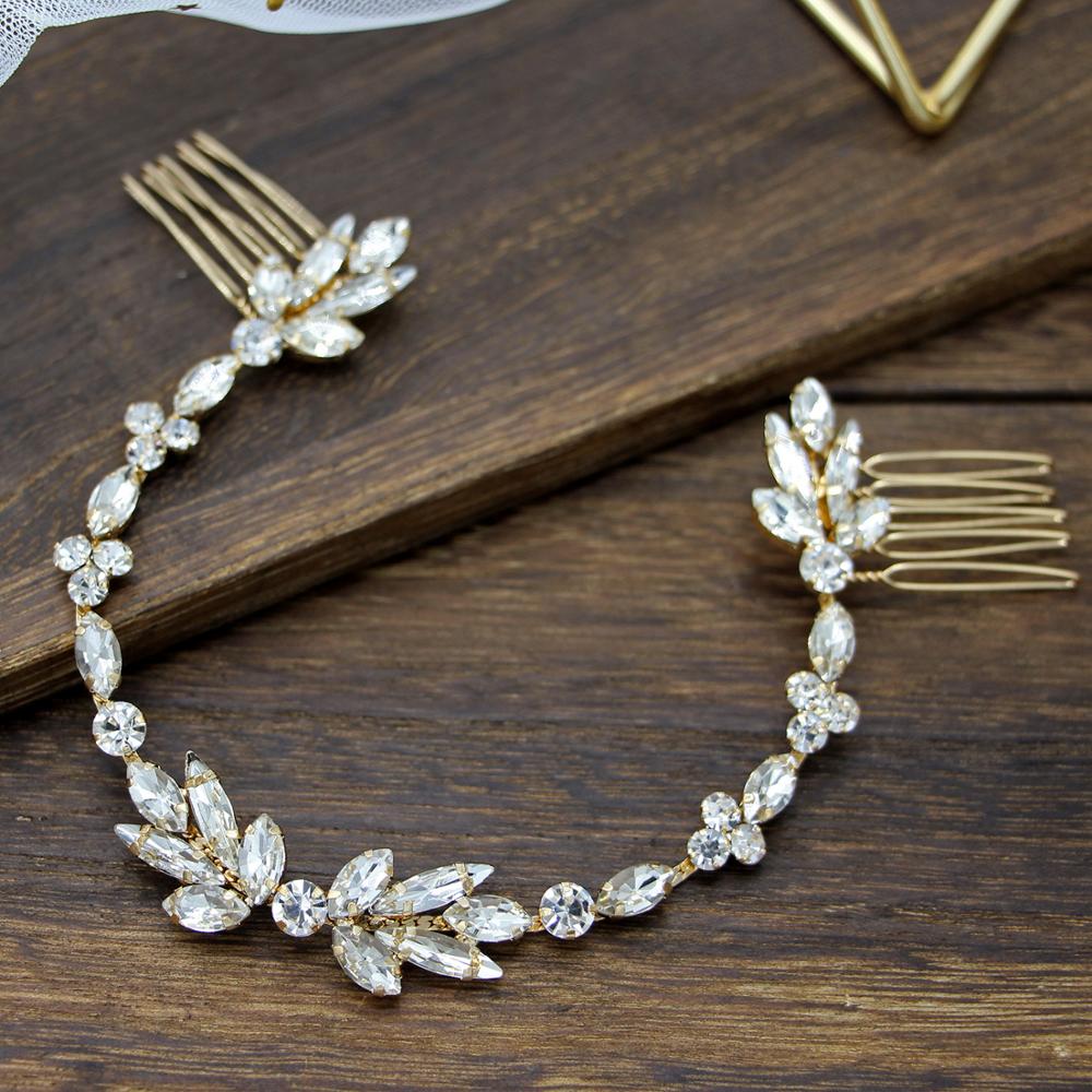 Silver Wired Crystal Rhinestone Wedding Hair Comb