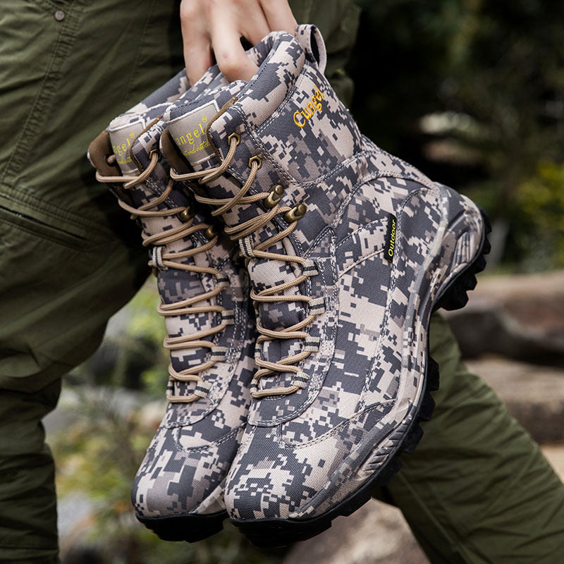 Men's Camouflage High-Top Martin Boots with Anti-Skid