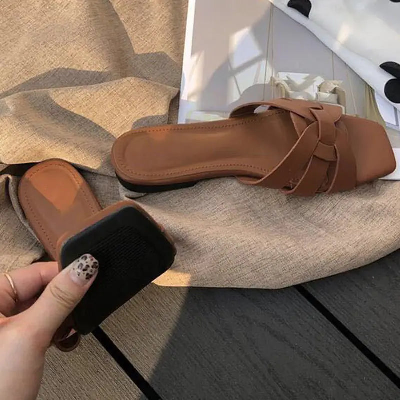 Women's Open Toe Flat Casual Beach Sandals Slippers