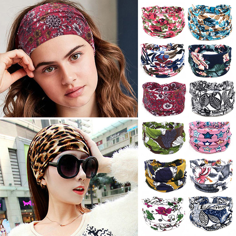 Double Wide Brim Beach Hair Band with National Style