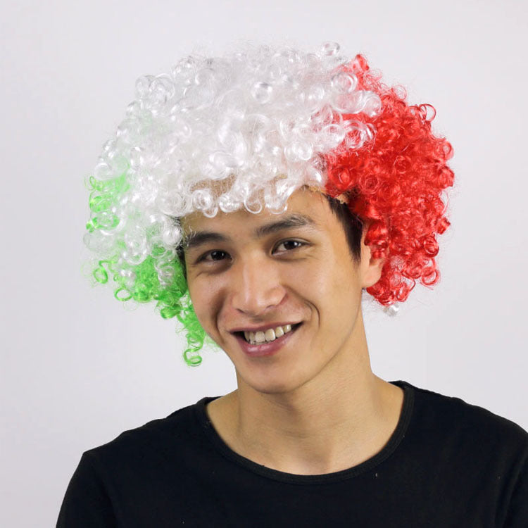 European Cup World Cup Flag Color Wig for Parties