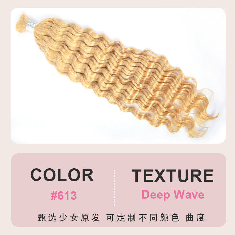 Human Hair Bulk Extensions for Styling and Waves