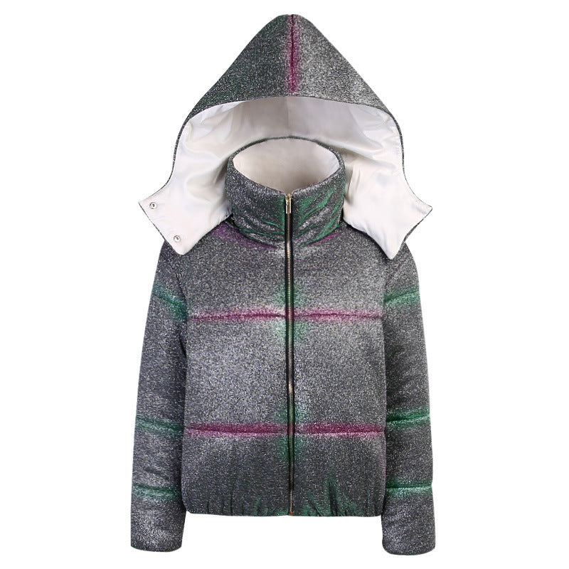 Winter Women's Hooded Cotton Jacket with Zipper