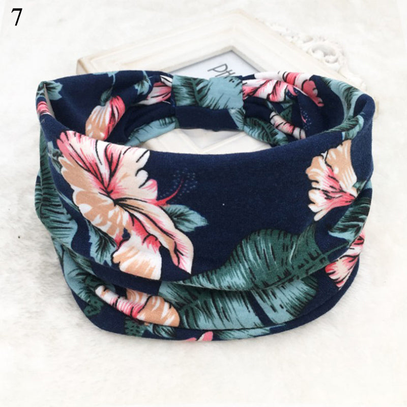 Double Wide Brim Beach Hair Band with National Style