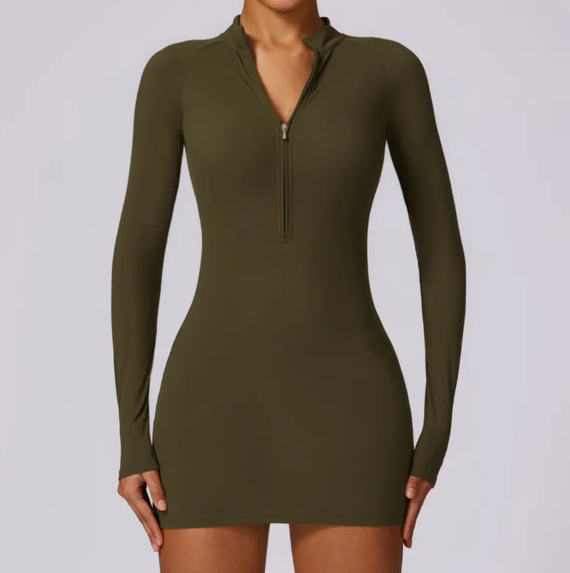 Zippered Tight-Fit Sports Dress