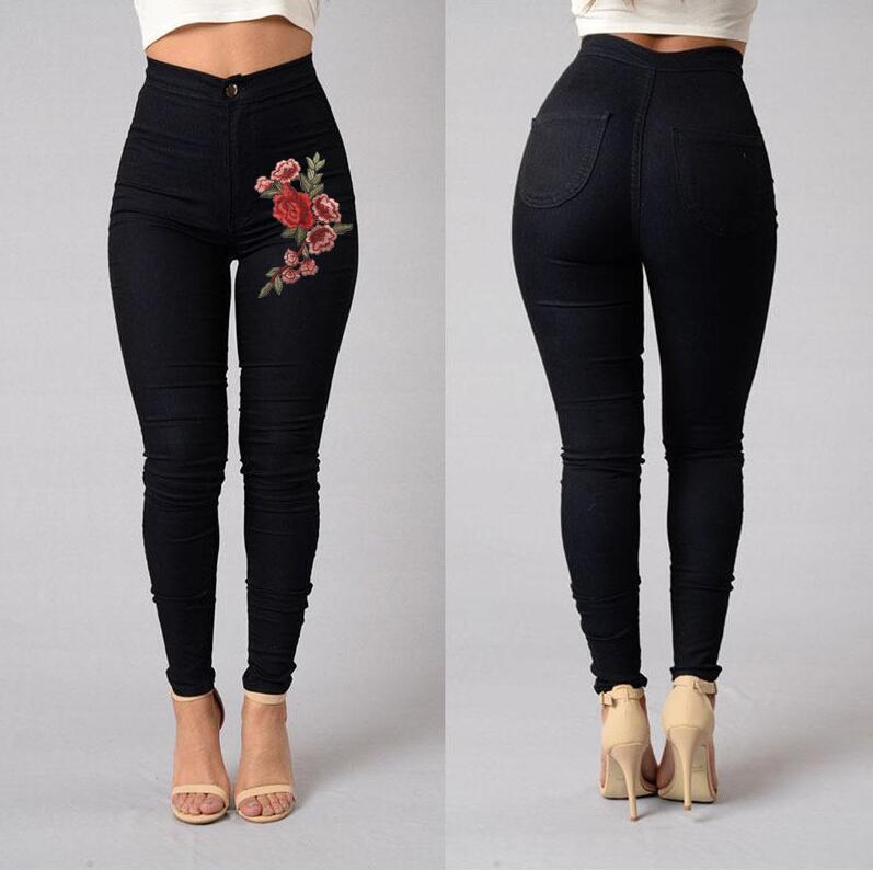 Embroidered Pencil Pants for Women
