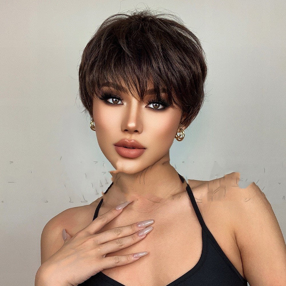 Short Straight Hair Wig in Six Colors - Reversed Style