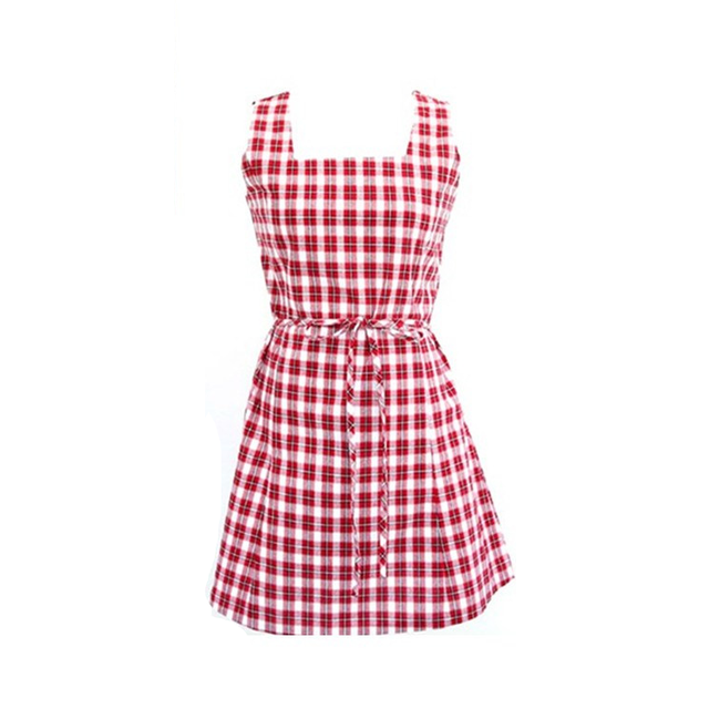 Kpop Korean Celebrity Red Plaid High Waist Dress for Women